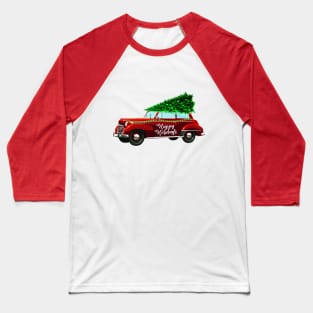 Merry Christmas Holidays Car Baseball T-Shirt